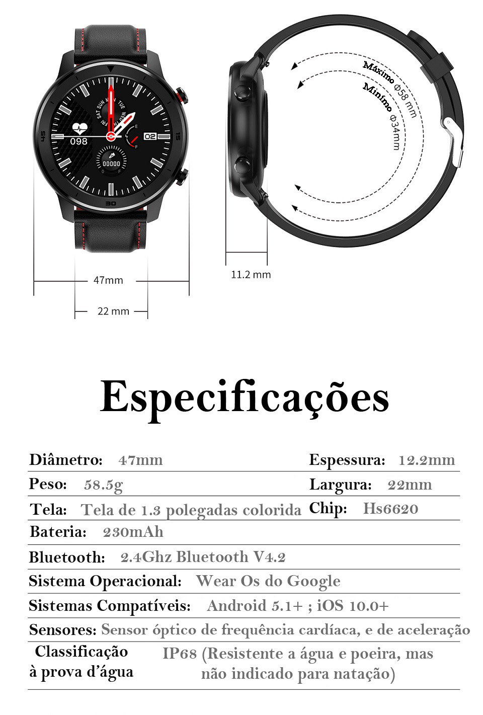 Relógio Inteligente Smart Watch DT78 - Imagem 10